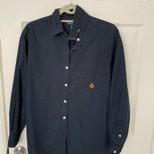 Vintage Ralph Lauren Black Button Up Blouse